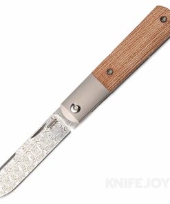Enrique Pena X Series Front Flipper Barlow #2 Spey Blade Damasteel with Brown Micarta
