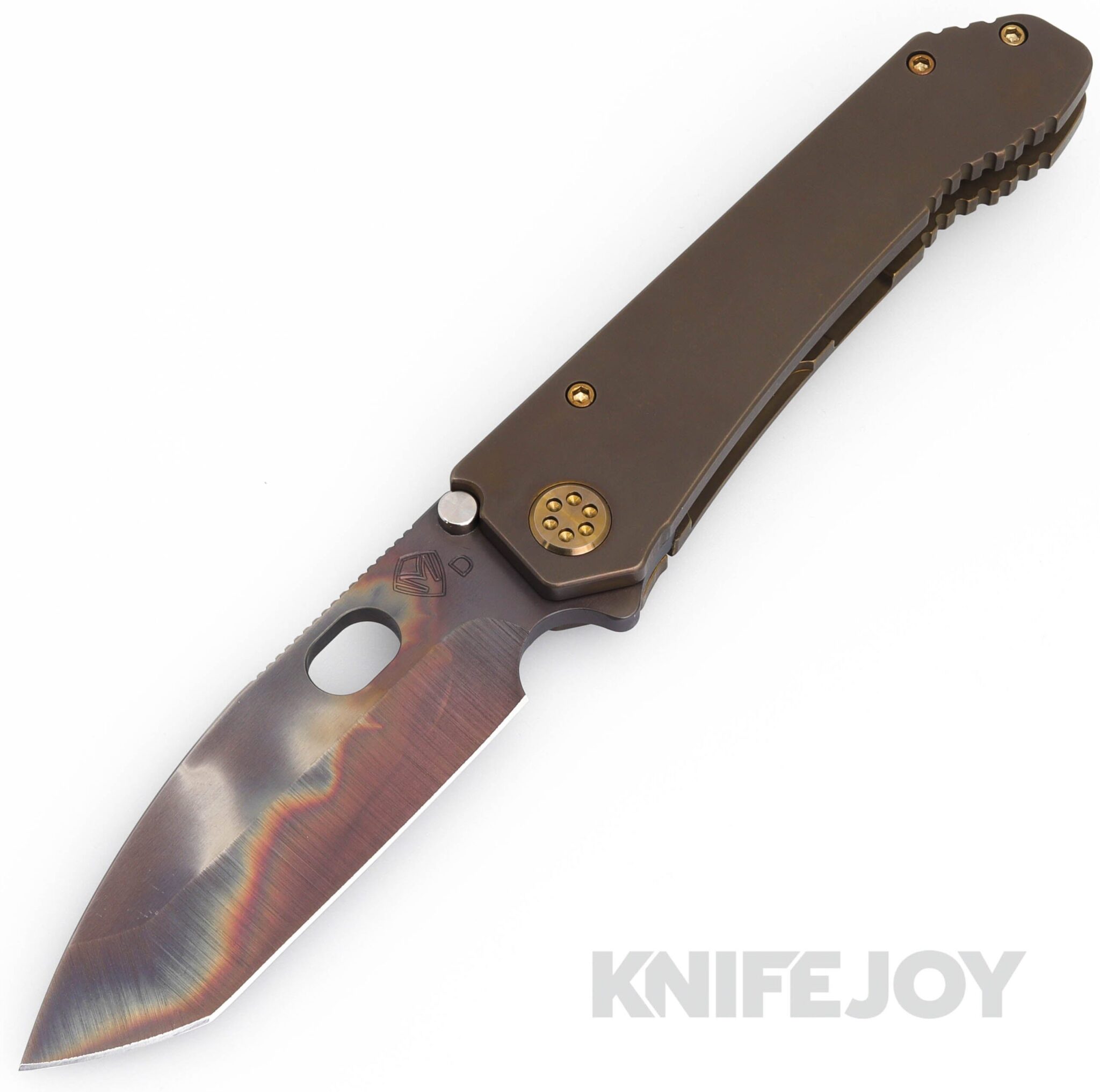 Medford Knives 187DPT D2 Vulcan Tanto Blade with Old School Bronze Handles/ Bronze Hardware and Clip