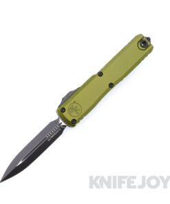 MICROTECH 11224-1OD Ultratech Gen IV OTF Auto Double Edge Black Standard Blade with OD Green Aluminum Handles