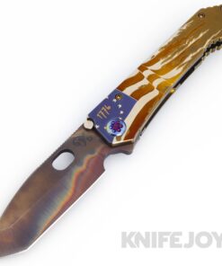 Medford Knives 187DPT D2 Vulcan Tanto Blade with Bronze Tattered Flag Handles/ Flamed Hardware and Clip