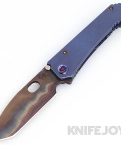 Medford Knives 187DPT D2 Vulcan Tanto Blade with Old School Blue Handles/ Flamed Hardware and Clip