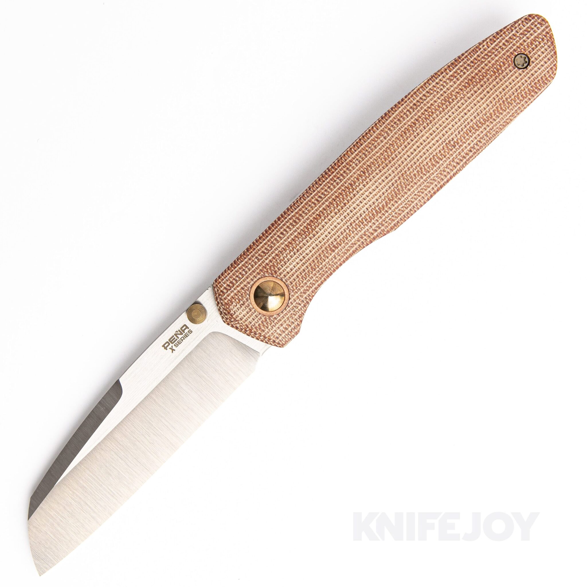 Enrique Pena X Series Front Flipper Bravo M390 Blade with Brown Micarta Handles