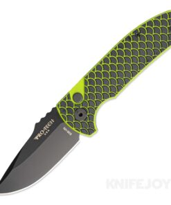 Pro-tech Knives PT-KJoySBR.03 Auto SBR Les George Exclusive KnifeJoy Short Bladed Rockeye with Green/Black Fish Scale Handles DLC Blade