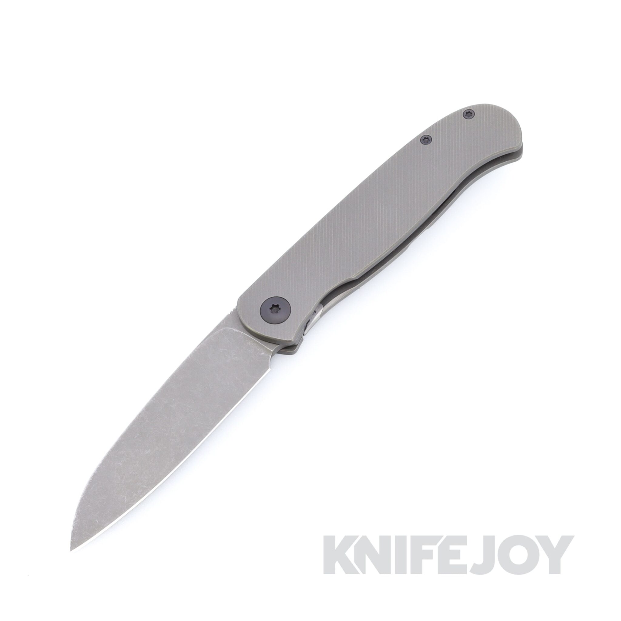 Trevor Burger Custom Knives Atlas CFL Wharncliffe Acidwash Blade with Contoured Titanium Handles / PVD Hardware