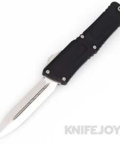 MICROTECH 1142-10 Combat Troodon III OTF Auto Double Edge Standard Stonewash Blade with Black Aluminum Handles