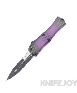 MICROTECH 1701M-1PUX51S Hera Mini II Auto OTF Standard Black Bayonet Blade with Purple X-51 Aluminum Handles