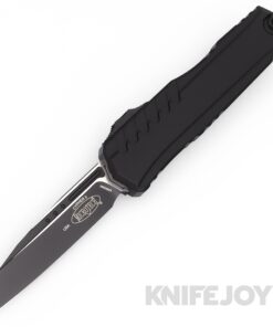 MICROTECH 1241-1T Cypher II Auto OTF Single Edge Tactical Standard Blade with Black Aluminum Handles