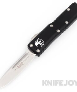 MICROTECH 231-10 UTX-85 II OTF Auto Single Edge Stonewash Standard Blade with Black Aluminum Handles