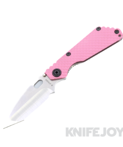 Mick Strider Custom Knives SnG Stonewash Tanto Blade with Pink Double Gunner Grip Titanium / G10 Handle