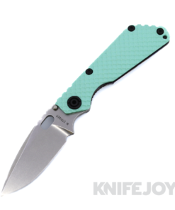 Mick Strider Custom Knives SnG Stonewash Blade with Two Tone Double Gunner Grip Titanium / Tiffany Blue G10 Handle