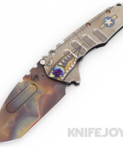 Medford Knives Praetorian "T" S45VN Vulcan Tanto Blade with Warthog/ Stars&Bars/ Rivets Handles/ Flamed Hardware and Clip