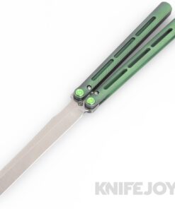 Medford Knives Viceroy Balisong Butterfly Knife S45VN Tumbled Sheepsfoot Blade with Antique Green Titanium Handles/ Green Hardware