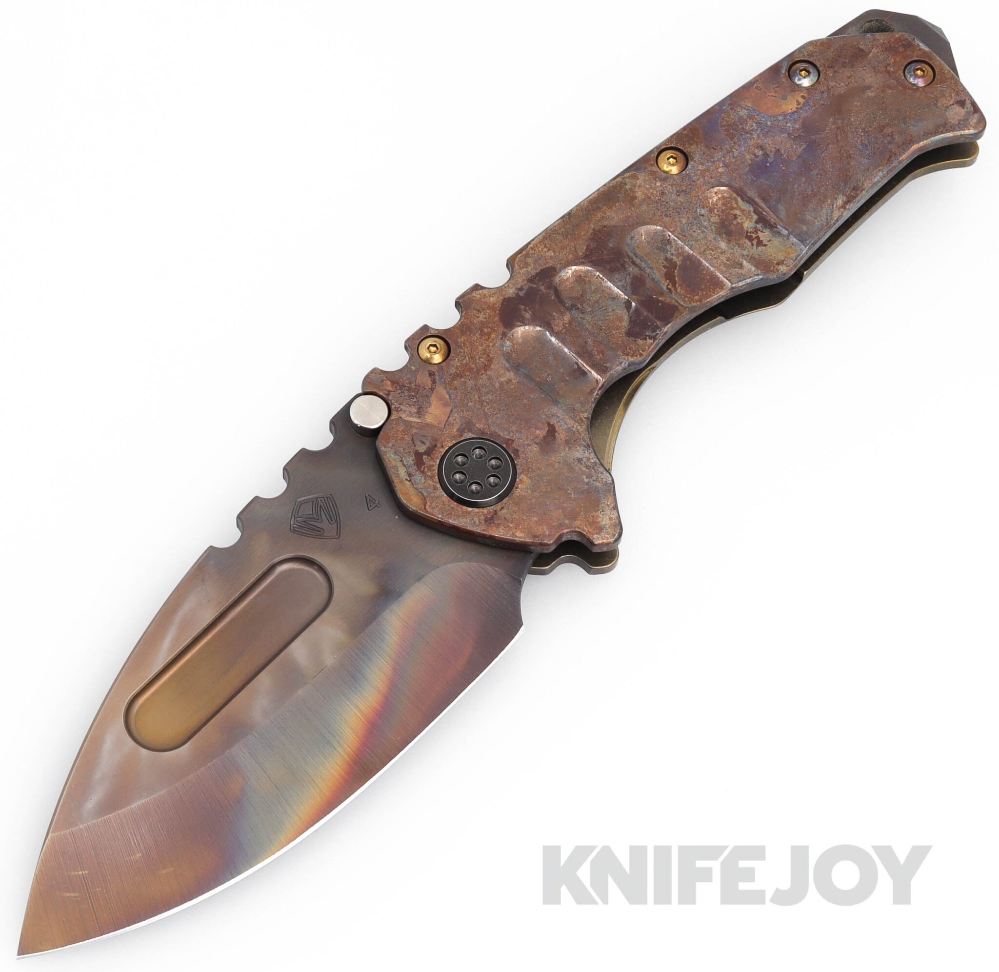 Medford Knives Praetorian "T" S45VN Vulcan Drop Point Blade with Scorched Earth Handles/ "OS" TumPVD Hardware and Clip