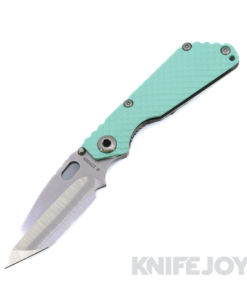 Mick Strider Custom Knives SnG Stonewash Tanto Blade with Double Gunner Grip Titanium / Tiffany Blue G10 Handle