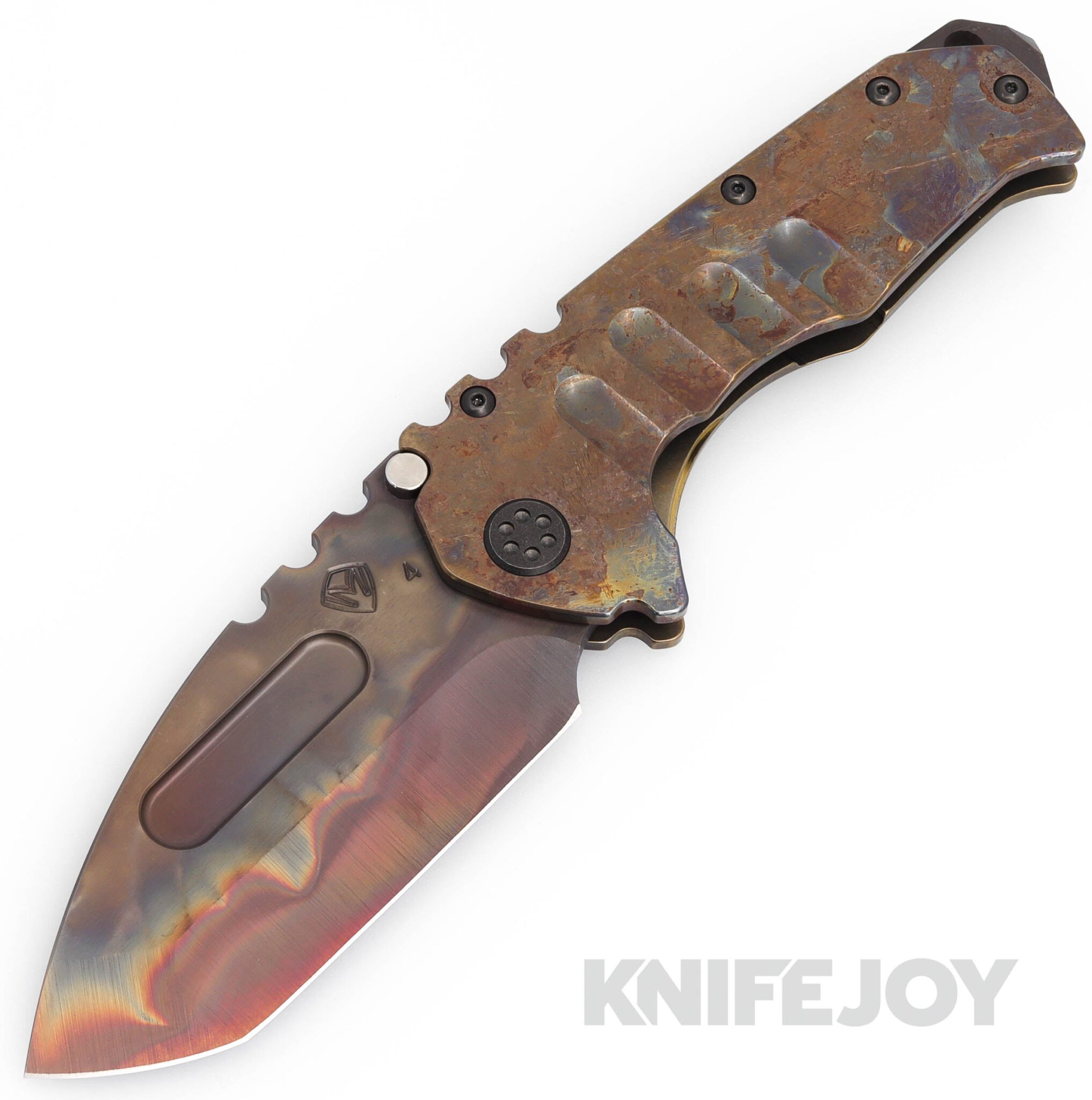 Medford Knives Praetorian "T" S45VN Vulcan Tanto Blade with Scorched Earth Handles/ "OS" Tumbled PVD Hardware and Clip