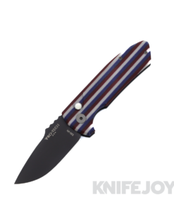 Pro-tech Knives SBR-Unique Micarta Auto DLC S35VN with Unique Patriotic Striped Micarta Handles and Black Aluminum Back / Hardware