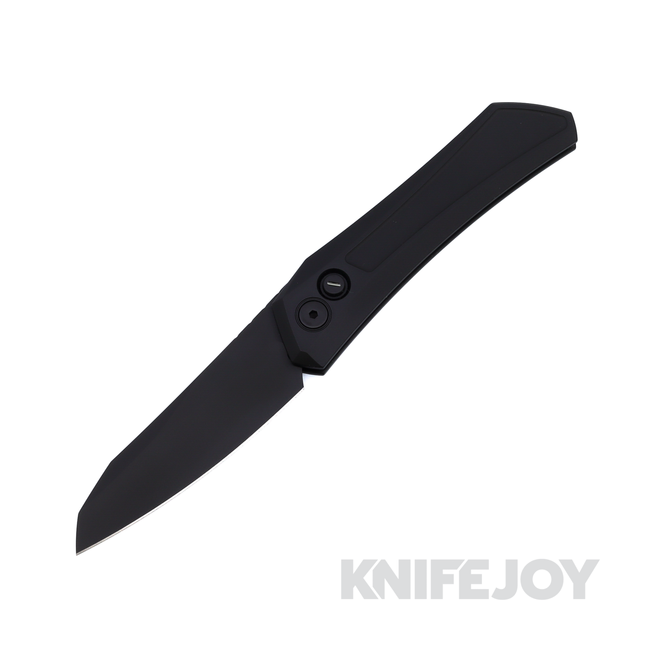 Pro-tech Knives DS103-OPERATOR Auto Sinkevich Design Oligarch Operator Auto Sterile DLC Black Magnacut Blade with Solid Black Aluminum Handles and Tritium Pushbutton / Black Hardware and Clip
