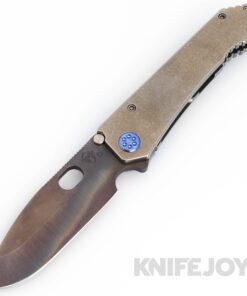 Medford Knives 187DP D2 Vulcan Drop Point Blade with Tumbled Handles/ Blue Hardware and Clip