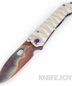 Medford Knives 187DP D2 Vulcan Drop Point Blade with Silver Predator Handles/ Flamed Hardware/ Standard Clip
