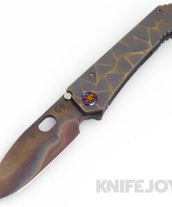 Medford Knives 187DP D2 Vulcan Drop Point Blade with BB/ Cement w/ Bronze Stained Glass Handles/ Flamed Hardware/ Rose-Brz Clip