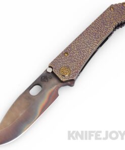 Medford Knives 187DP D2 Vulcan Drop Point Blade with Bronze -Violet Cobblestone Handles/ Flamed Hardware/ Brz-Vio Clip