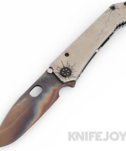 Medford Knives 187DP D2 Vulcan Drop Point Blade with Tumbled Cracked Glass Handles/ DLC Hardware and Clip