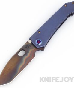 Medford Knives 187DP D2 Vulcan Tanto Blade with Old School Blue Handles/ Flamed Hardware and Clip