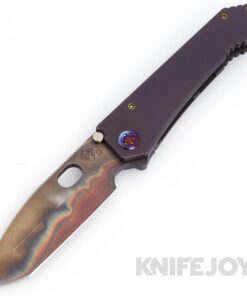 Medford Knives 187DP D2 Vulcan Tanto Blade with BB/ Violet Handles/ Flamed Hardware and Clip