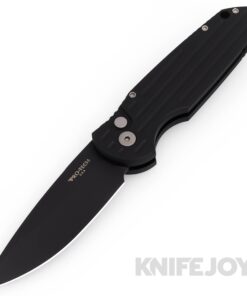 Pro-tech Knives PTTR-3BTMC Auto Tactical Response 3 DLC Black Magnacut Blade with Black Grooved Aluminum Handle/ Blasted Hardware/ Black Clip