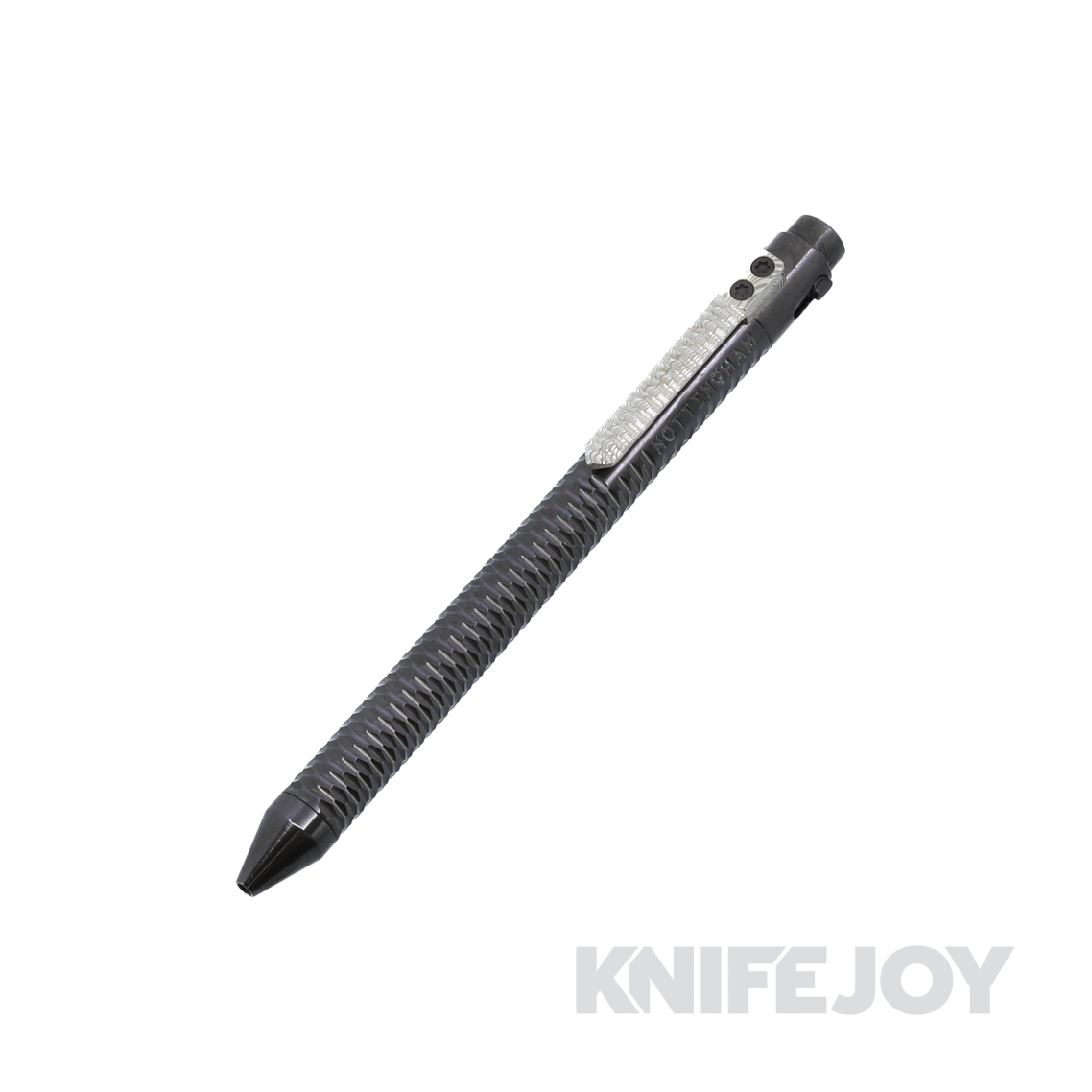 Nottingham Tactical Custom Exotic TiButton Right Hand Double Lock G2 Full Size Zirconium Full Carved with Damasteel Clip