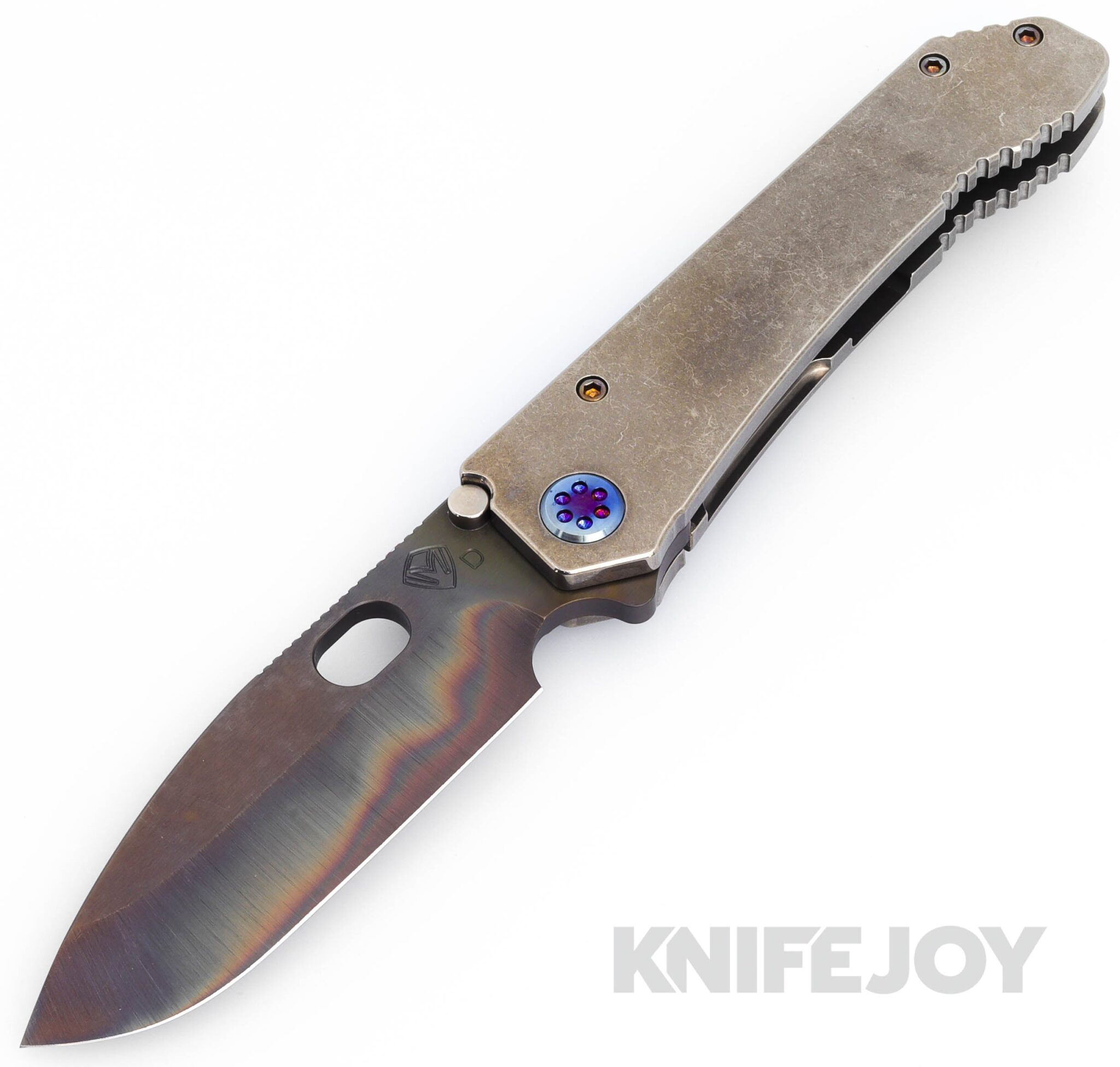 Medford Knives 187DP D2 Vulcan Blade with Tumbled Handles/ Flamed Hardware and Clip