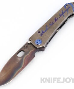 Medford Knives 187DP D2 Vulcan Blade with Tumbled "2nd Amendment" Handles/ Blue Hardware and Clip