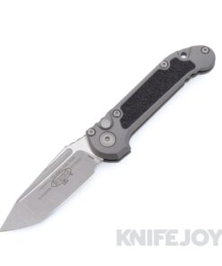 MICROTECH 1136-10APNC Auto L.U.D.T. GEN III Auto Tanto Edge Apocalyptic Blade with Natural Clear Anodized Aluminum Handles