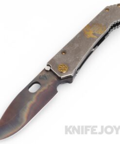 Medford Knives 187DP D2 Vulcan Blade with Tumbled Bronze "EGA" Handles/ Bronze Hardware and Clip
