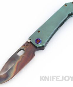 Medford Knives 187DP D2 Vulcan Blade with Old School Green Handles/ Flamed Hardware and Clip