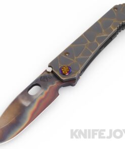 Medford Knives 187DP D2 Vulcan Blade with Rose/ Bronze Stained Glass Handles/ Flamed Hardware/ Rose/Brz Clip