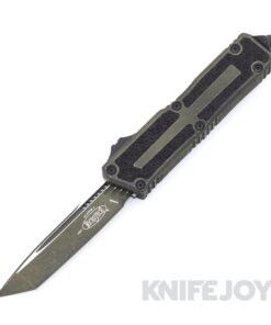MICROTECH 1279-1WGG Scarab II GEN III Auto OTF Tanto Edge Standard Blade with Weathered Grenade Green Aluminum Handles