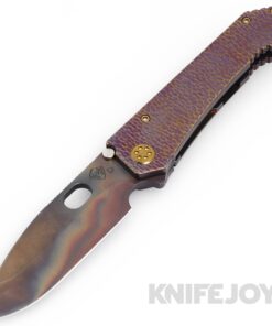 Medford Knives 187DP D2 Vulcan Blade with Blue/Violet Cobblestone Handles/ Flamed HW/ Blue/ Violet Clip