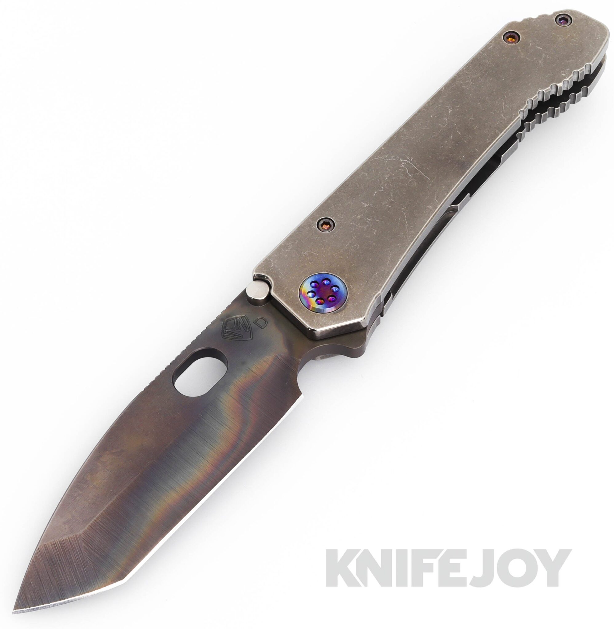 Medford Knives 187DP D2 Vulcan Tanto Blade with Tumbled Handles/ Flamed Hardware and Clip
