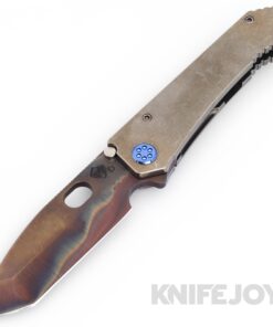 Medford Knives 187DP D2 Vulcan Tanto Blade with Tumbled Handles/ Blue Hardware and Clip