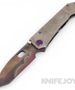 Medford Knives 187DP D2 Vulcan Tanto Blade with Tumbled Handles/ Violet Hardware and Clip