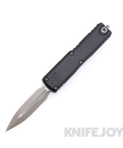 MICROTECH 12324-4 UTX-85 GEN IV OTF Auto Double Edge Satin Standard Blade with Black Aluminum Handles