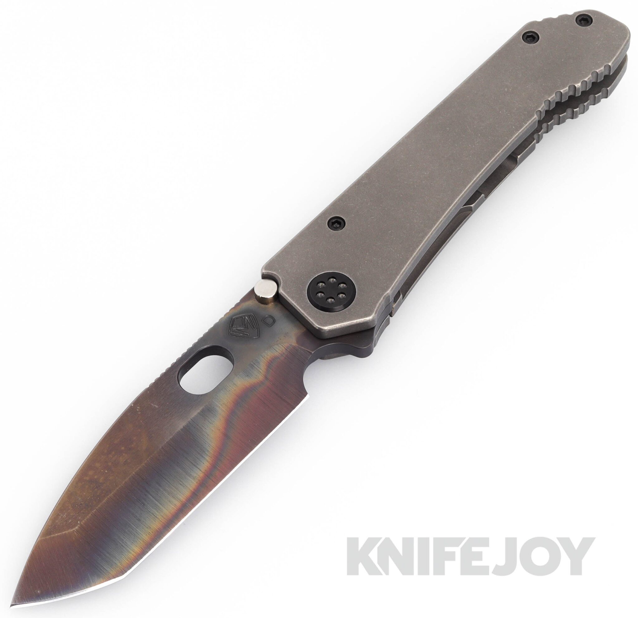 Medford Knives 187DP D2 Vulcan Tanto Blade with Tumbled Old School Handles/ Black Hardware/ DLC Clip