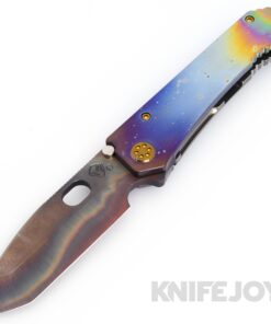 Medford Knives 187DP D2 Vulcan Tanto Blade with Flamed Galaxy/ Solar Flare Handles/ Brz Hardware and Galaxy Clip