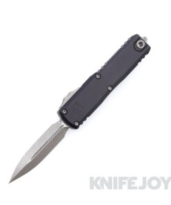 MICROTECH 12324-10AP UTX-85 GEN IV OTF Auto Double Edge Apocalyptic Blade with Black Aluminum Handles
