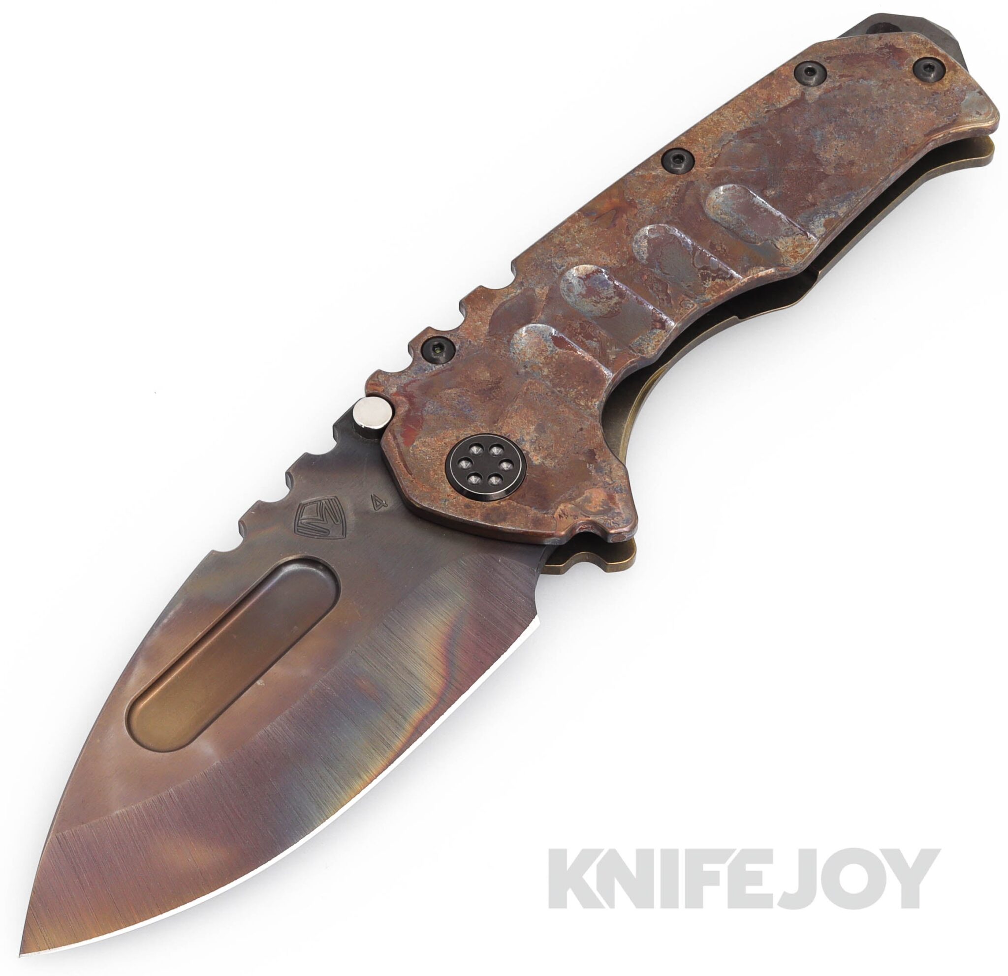 Medford Knives Praetorian "T" S45VN Vulcan Drop Point Blade with Scorched Earth Handle/ OS TumPVD Hardware and Clip