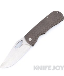 McNees Knives DX Dixon 3.75" Satin Stonewash Magnacut Blade and Honeycomb Bronze Titanium Handles