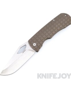 McNees Knives DX Dixon 3.75" Satin Stonewash Magnacut Blade and Frag Textured Bronze Titanium Handles