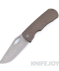 McNees Knives DX Dixon 3.75" Stonewash Magnacut Blade and Honeycomb Bronze Titanium Handles