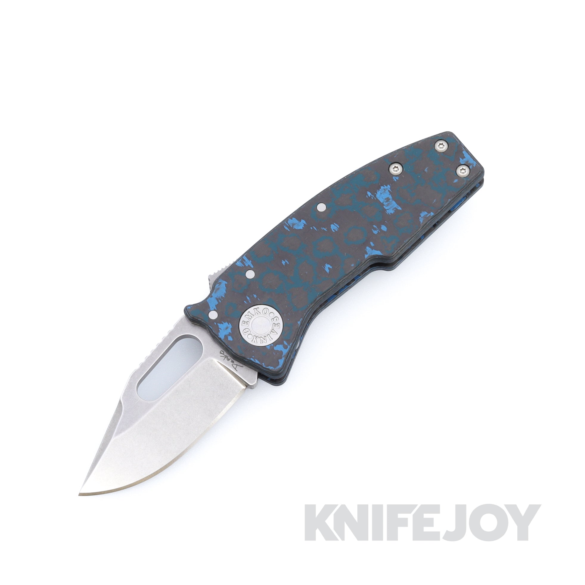 Demko Knives Nano-Shark 20CV Clip Point Blade with Arctic Storm FatCarbon Handles
